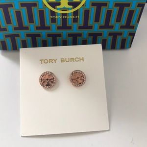 Tory Burch Jewelry - New Tory Burch crystal logo stud earrings Tory Burch Jewelry - New Tory Burch crystal logo stud earrings